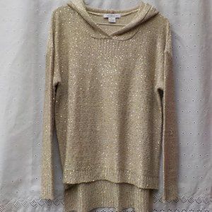 Like New Liz Claiborne Muted Gold Sequin Sweater SZ M/L